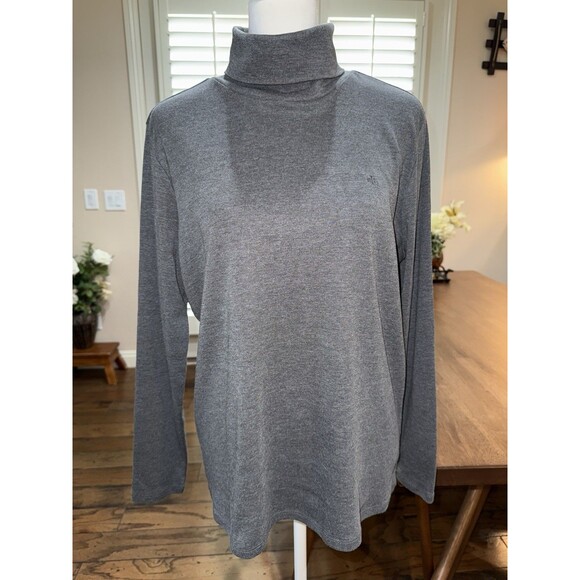 Lauren Ralph Lauren Gray Turtleneck Top 1X Long Sleeve Pullover Classic Basic - Picture 2 of 9